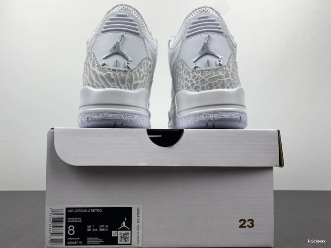 Rep MAX 3 PS Retro 429487-111 Jordan Air 'Triple White' 0822